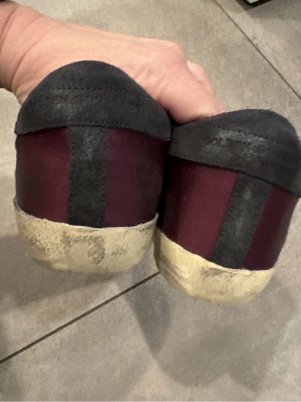 Golden Goose Burgundy And Black Low Top Sneakers Authentic Guaranteed EU39 8.5/9 - Picture 10 of 16